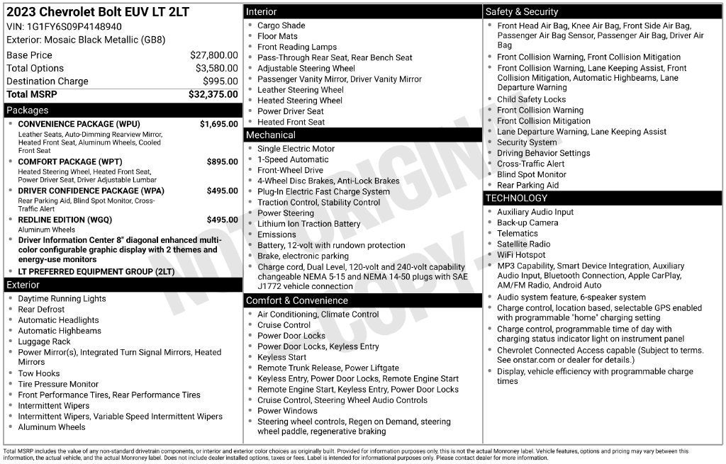 2023 Chevrolet Bolt EUV LT