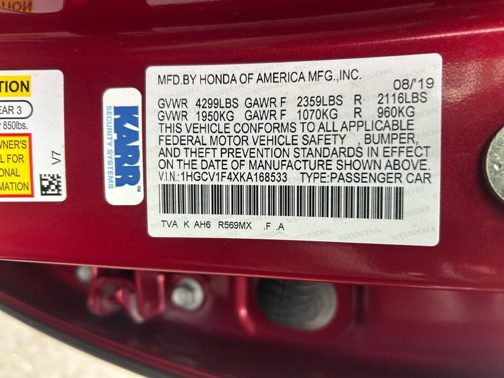 2019 Honda Accord Sedan EX 1.5T