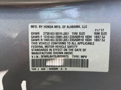 2018 Honda Odyssey EX-L