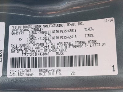 2015 Toyota Tundra 4WD Truck SR5