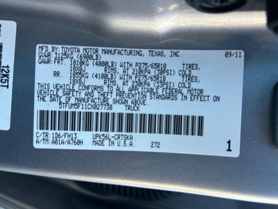 2012 Toyota Tundra 4WD Truck Base