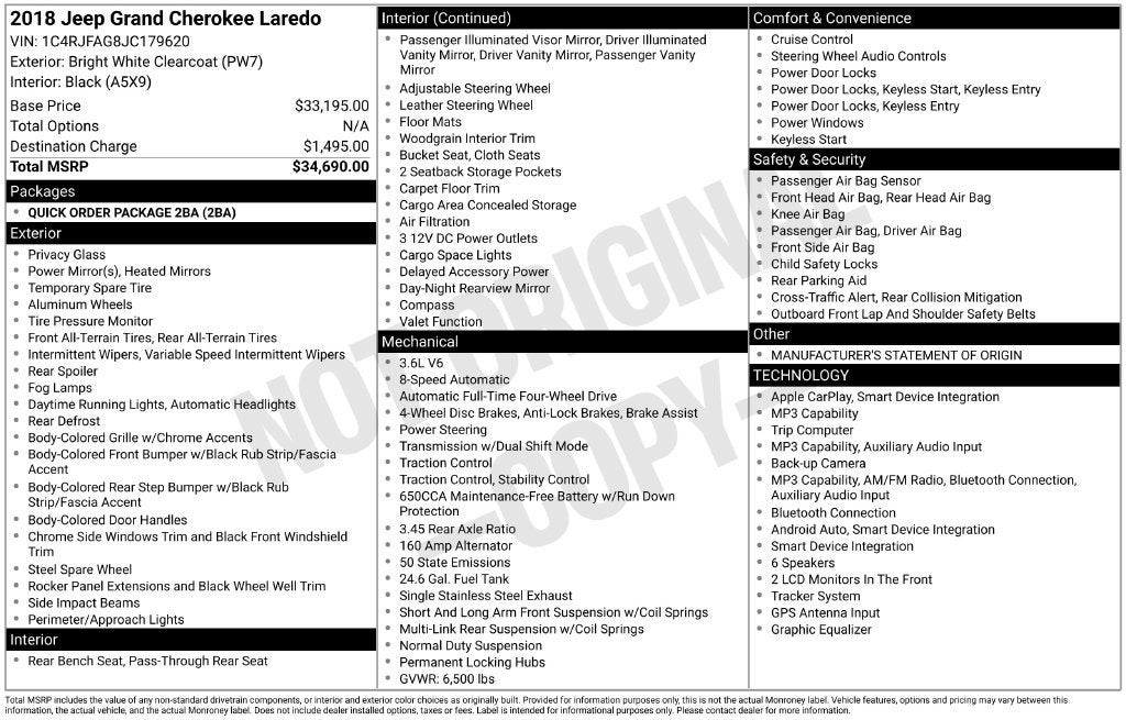 2018 Jeep Grand Cherokee Laredo 4x4