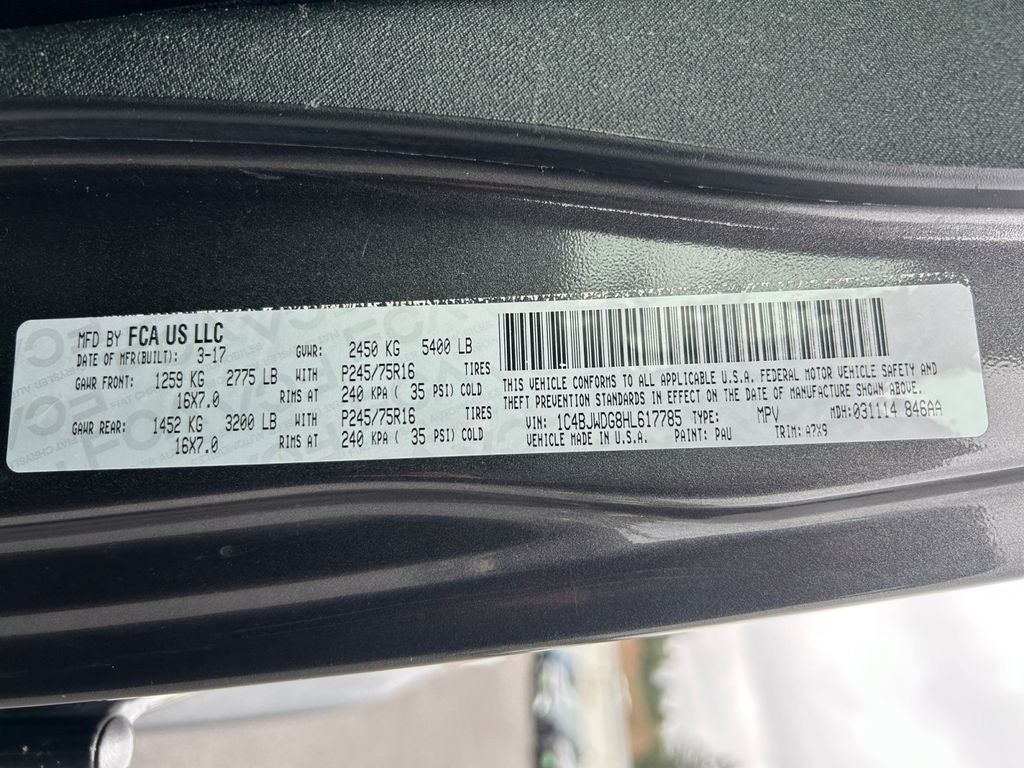 2017 Jeep Wrangler Unlimited Sport