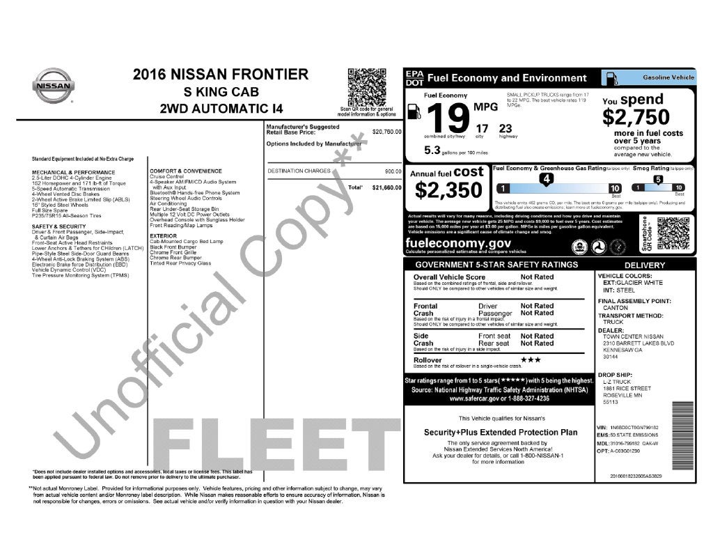 2016 Nissan Frontier S