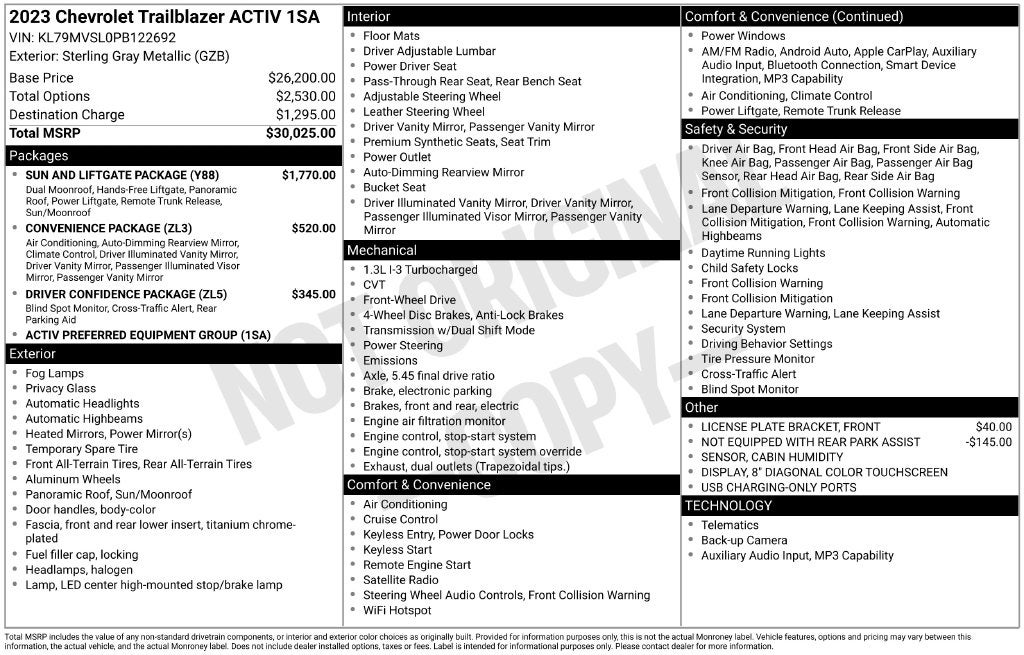 2023 Chevrolet TrailBlazer ACTIV