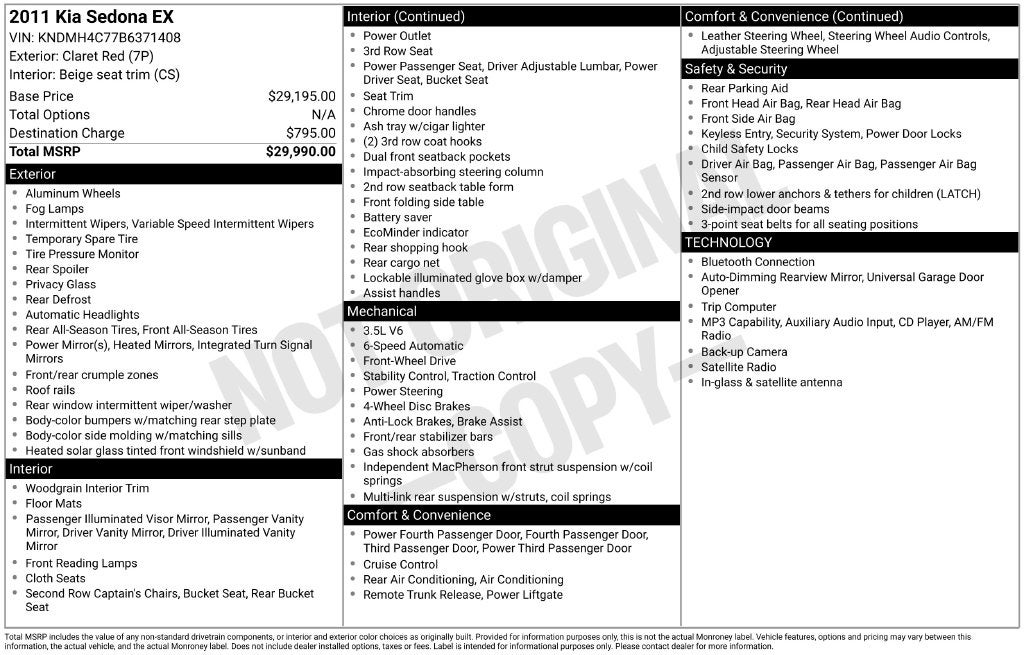 2011 Kia Sedona EX