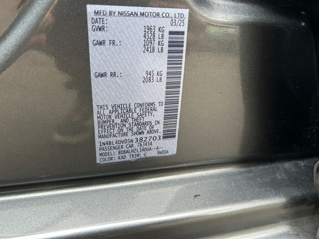 2025 Nissan Altima 2.5 SV