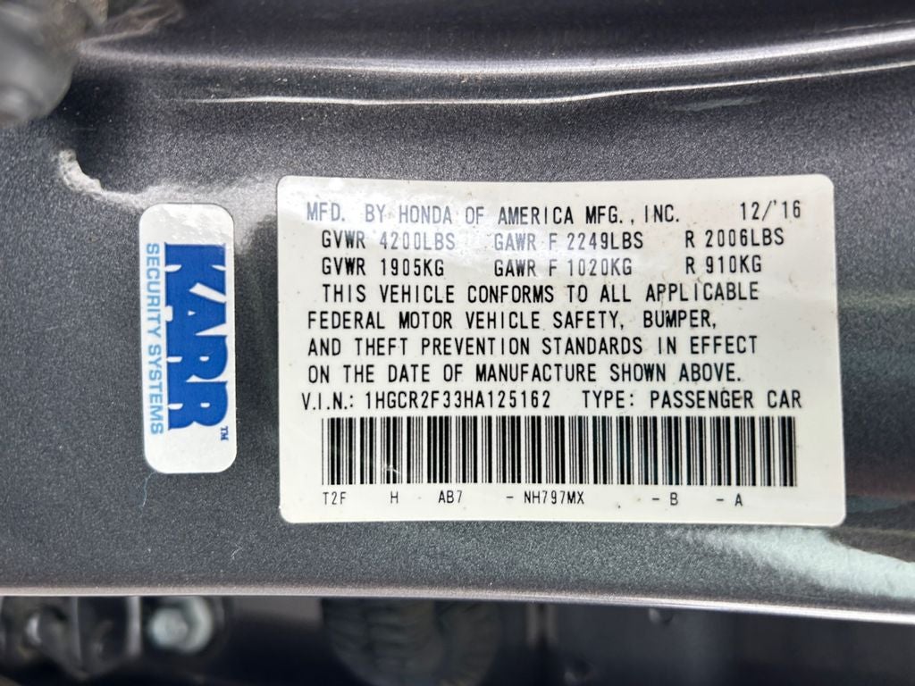 2017 Honda Accord LX 1 Owner