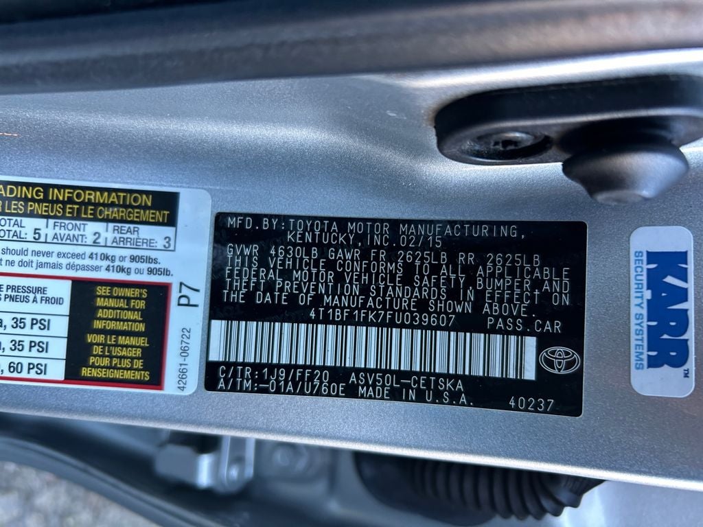 2015 Toyota Camry SE 1 Owner