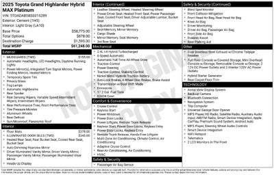 2025 Toyota Grand Highlander Hybrid MAX Platinum